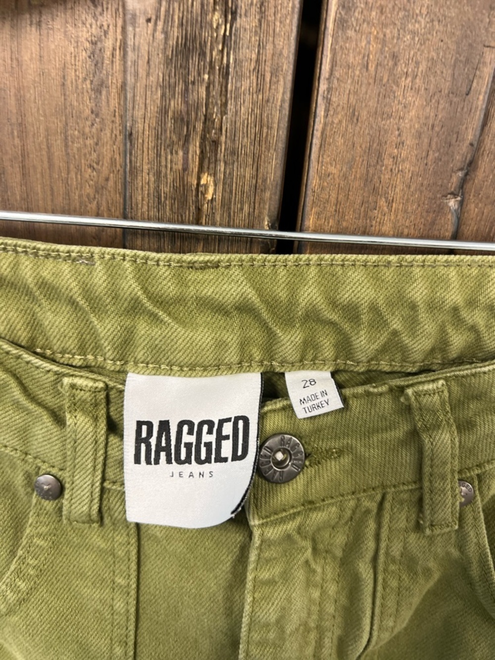 The Ragged High Rise Green Combat Dad Relaxed Straight Streetwear Jeans Size 28 - Picture 7 of 10